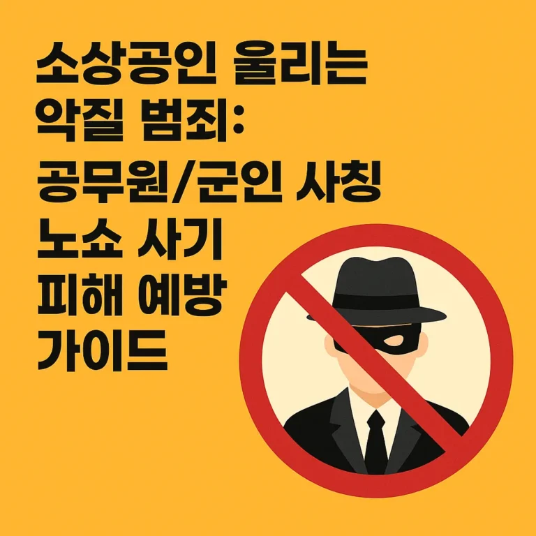 공무원/군인 사칭 노쇼 사기 피해 예방 가이드
