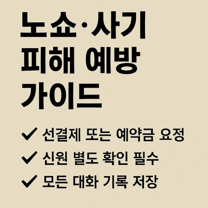 공무원/군인 사칭 노쇼 사기 피해 예방 가이드