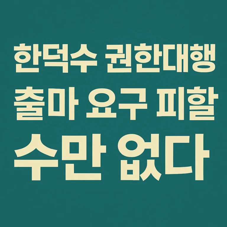 한덕수 권한대행 출마요구 피할 수 없다